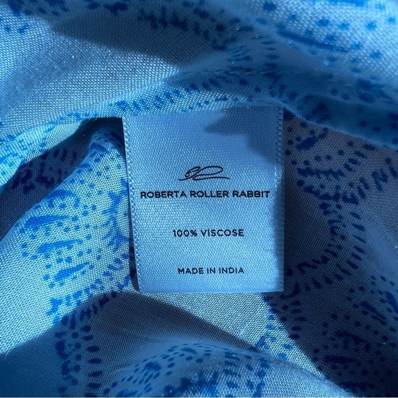 Roberta Roller Rabbit Blue Boho Long Sleeve Tunic Cover Up Dress XS - Picture 11 of 12